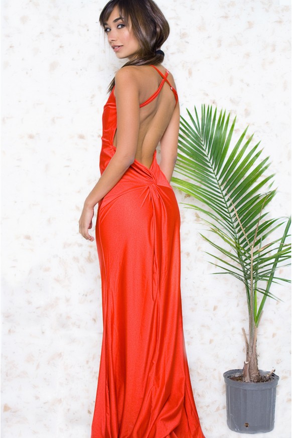 Casablanca Red Open Back Dress